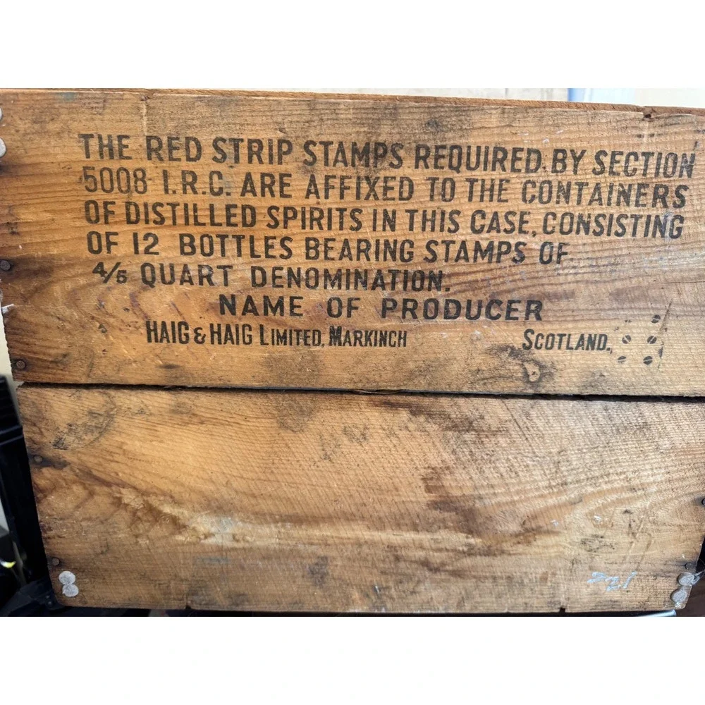 Vintage Haig &‎ Haig Blended Scotch Whisky Wooden Crate Display Decor
